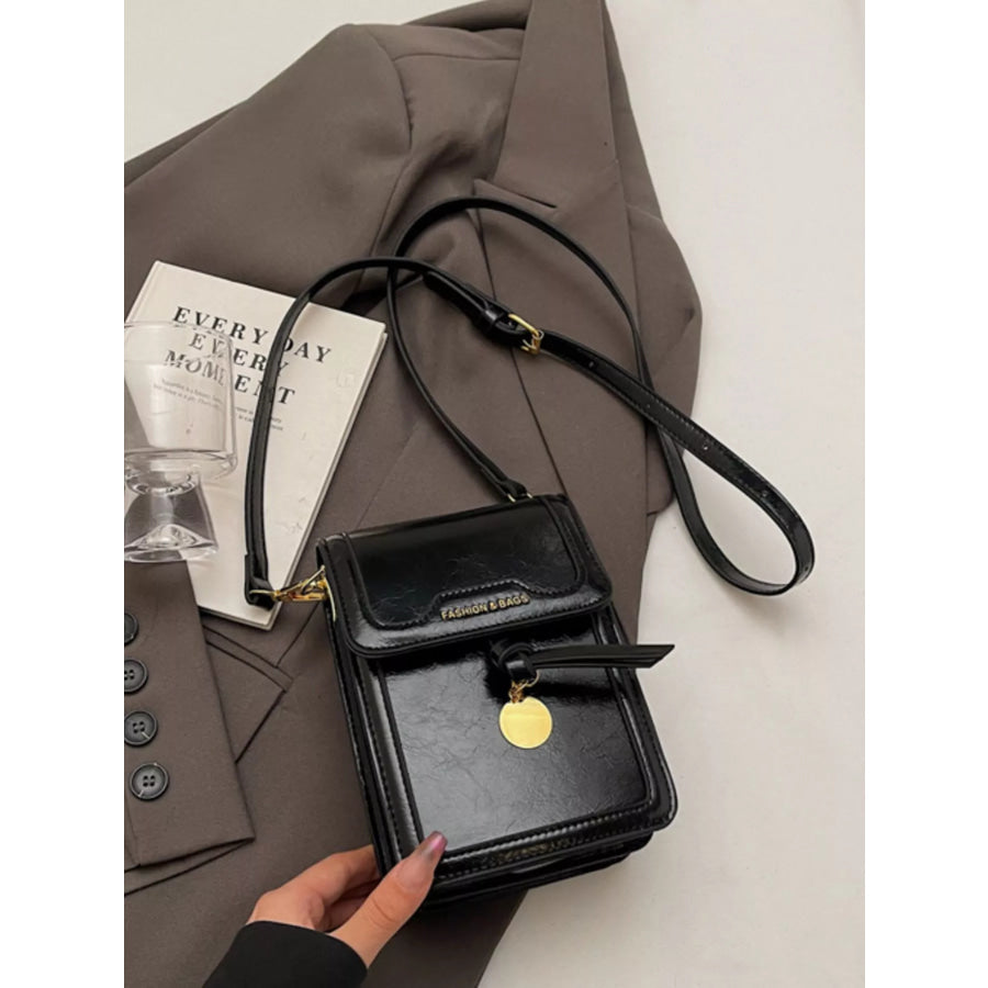 Leather Flap Crossbody Bag Apparel and Accessories