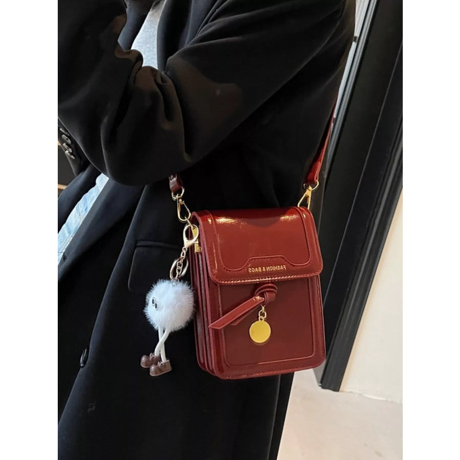 Leather Flap Crossbody Bag Apparel and Accessories
