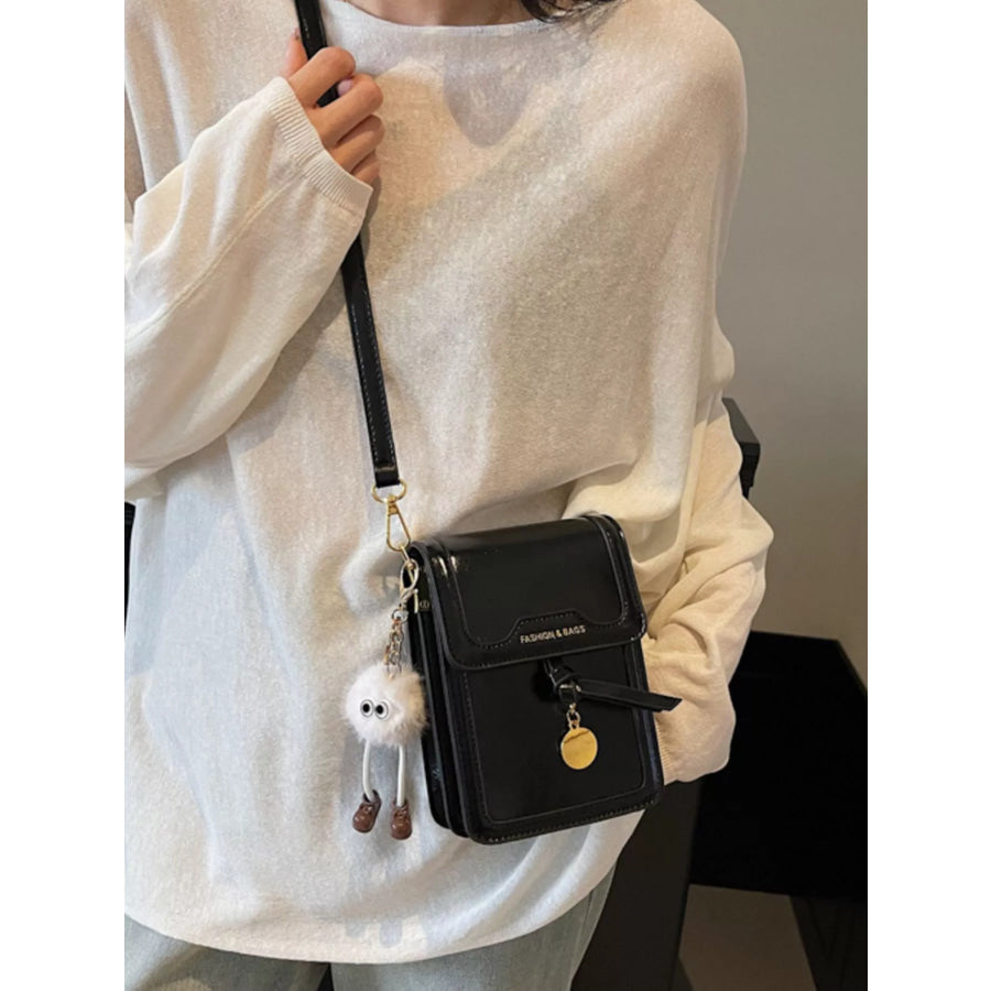 Leather Flap Crossbody Bag Apparel and Accessories