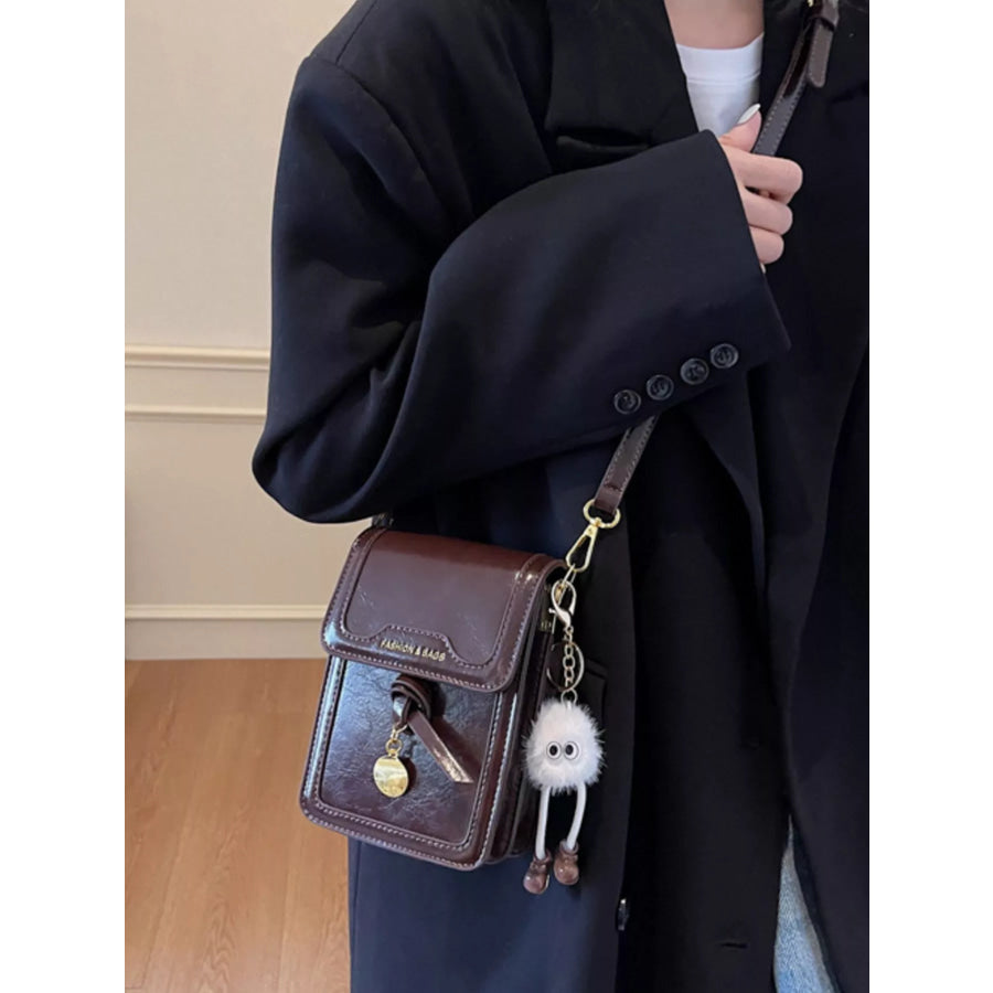 Leather Flap Crossbody Bag Apparel and Accessories