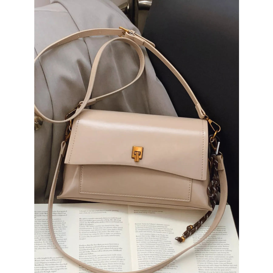 Leather Flap Shoulder Bag Off-white / onesize Apparel and Accessories
