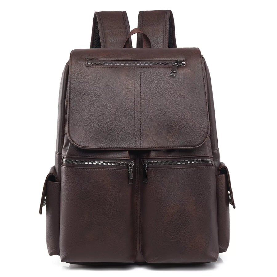Leather Flapover Backpack Bag Apparel and Accessories