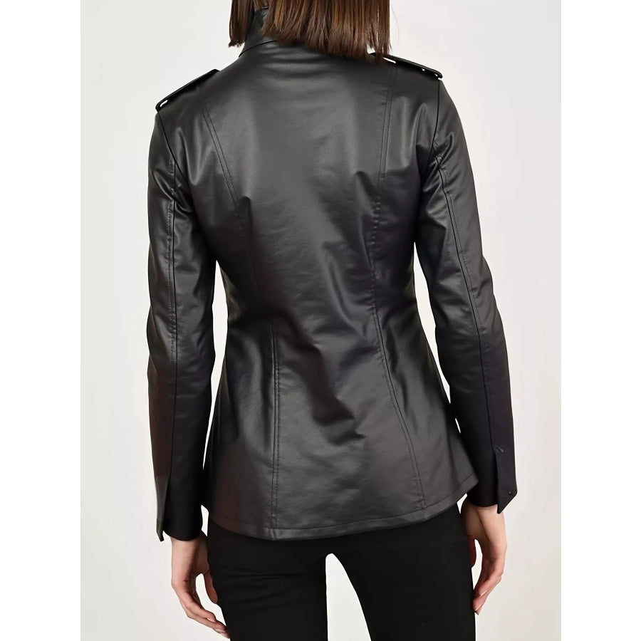 Leather Long Sleeve Moto Jacket Apparel and Accessories