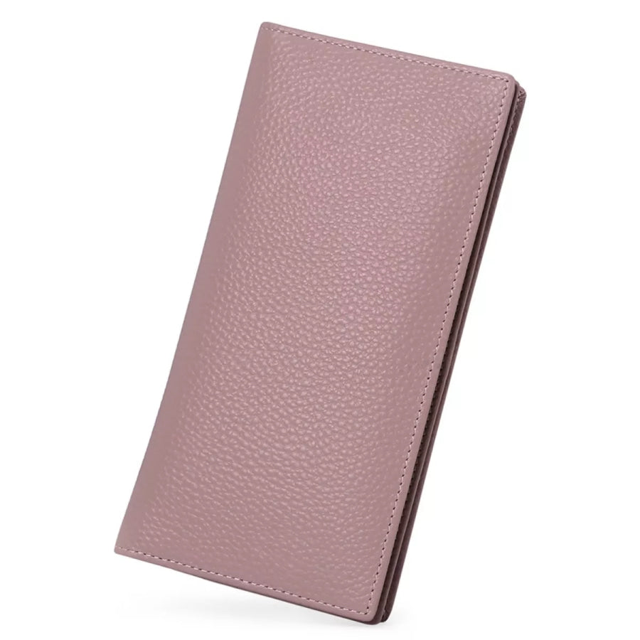 Leather Long Wallet Dusty Pink / ONESIZE Apparel and Accessories
