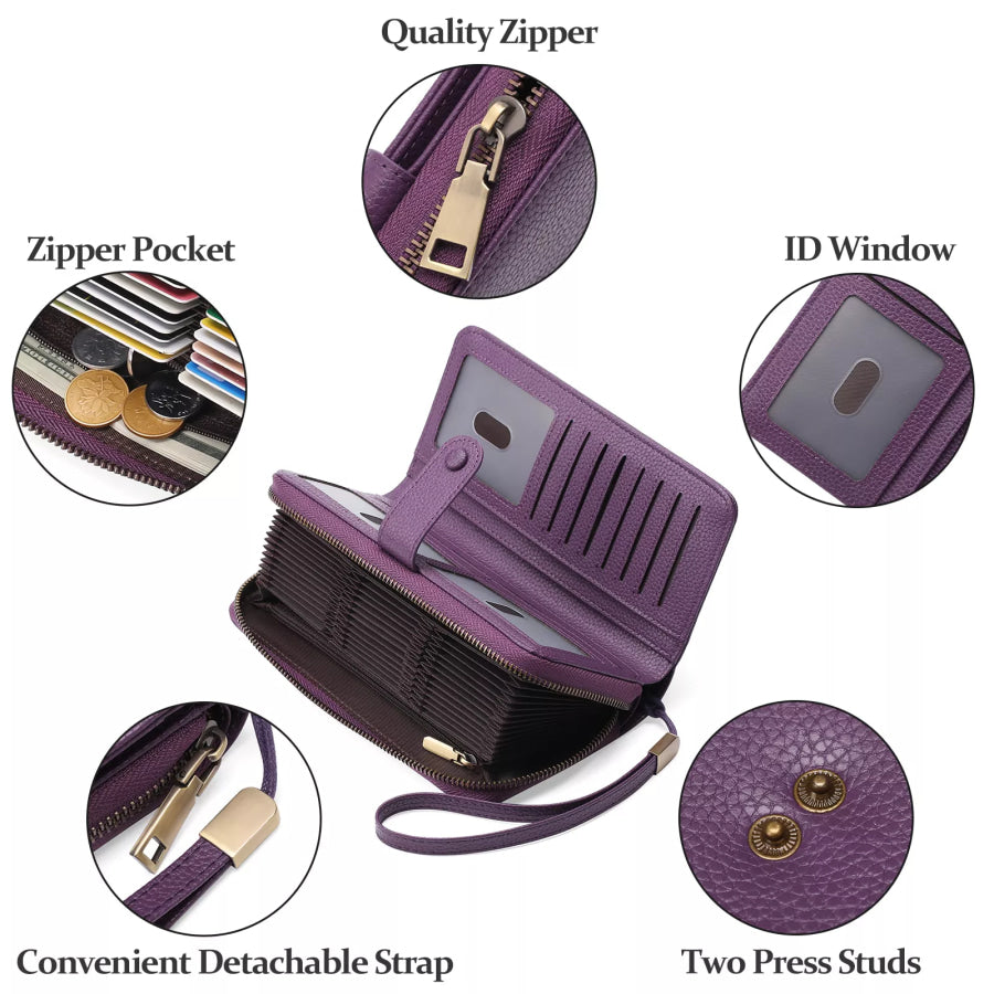 Leather Long Wallet Mauve / ONESIZE Apparel and Accessories
