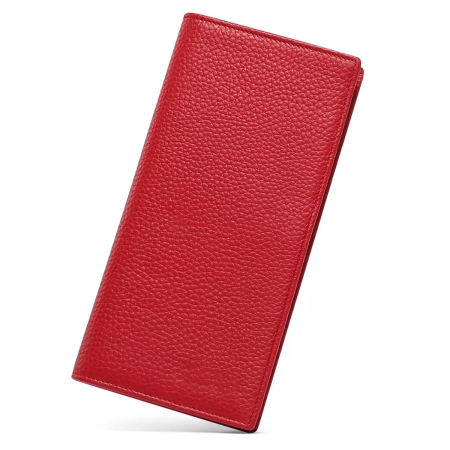 Leather Long Wallet Scarlet / ONESIZE Apparel and Accessories