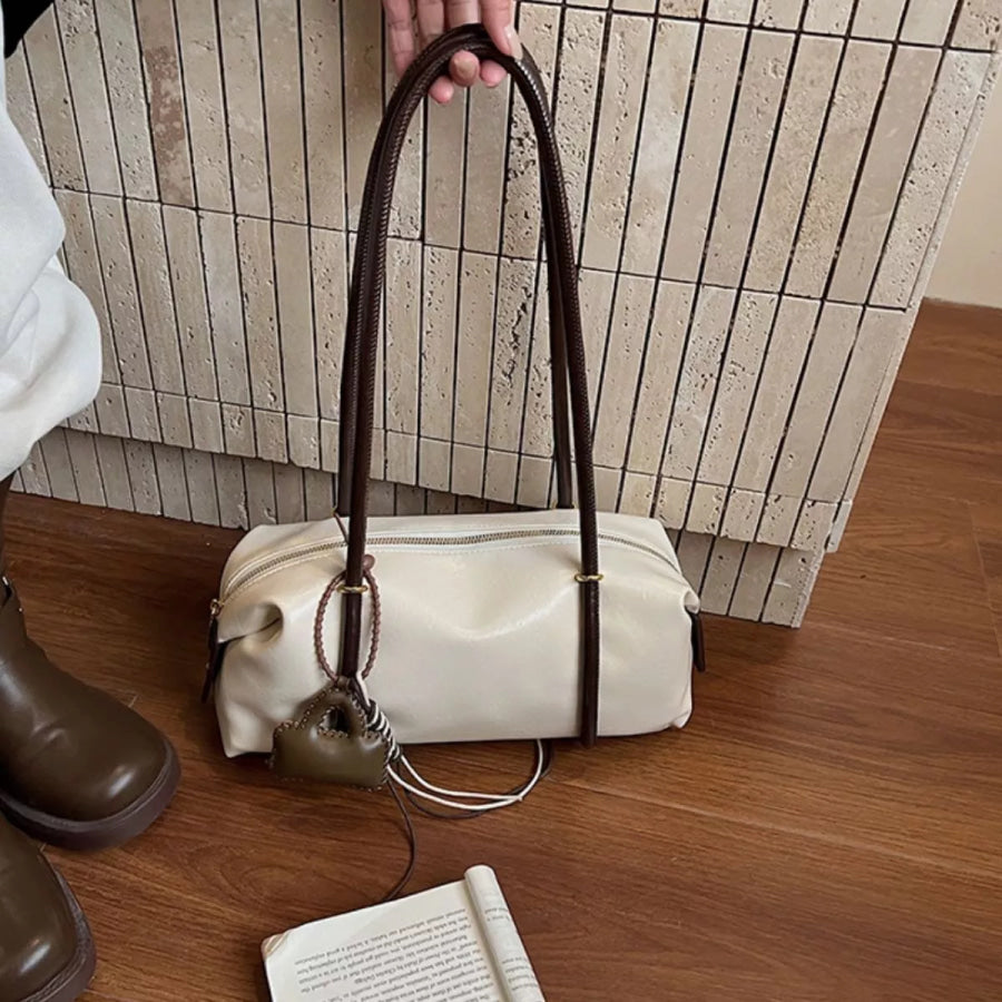 Leather Shoulder Bag with Charm Apparel and Accessories