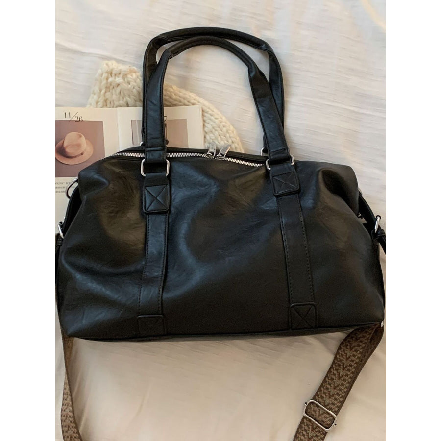 Leather Shoulder Bag with Charm Apparel and Accessories