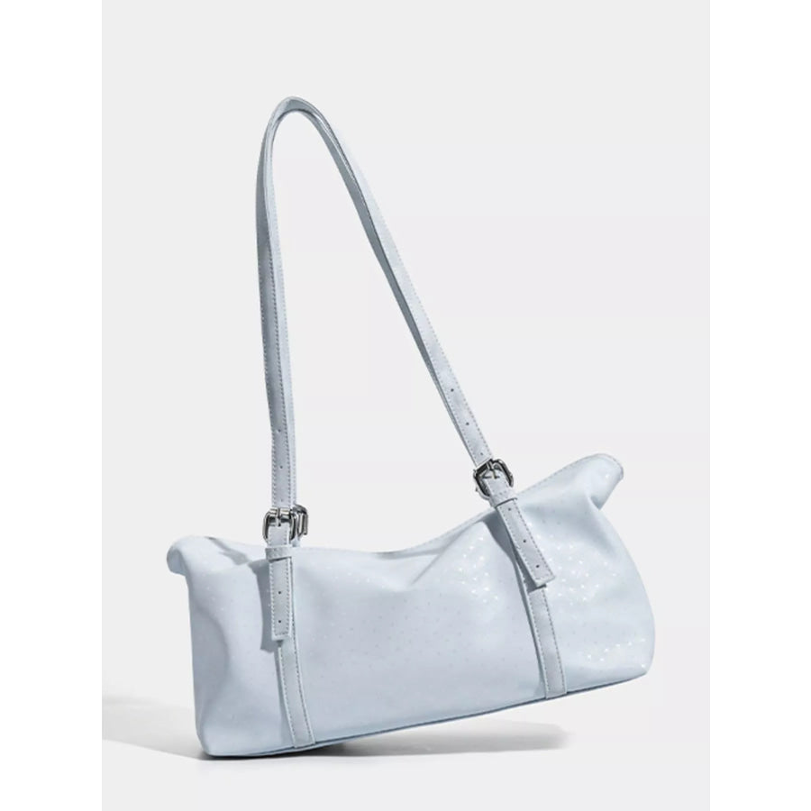 Leather Shoulder Bag with Star Charm Blue / One Size Apparel and Accessories