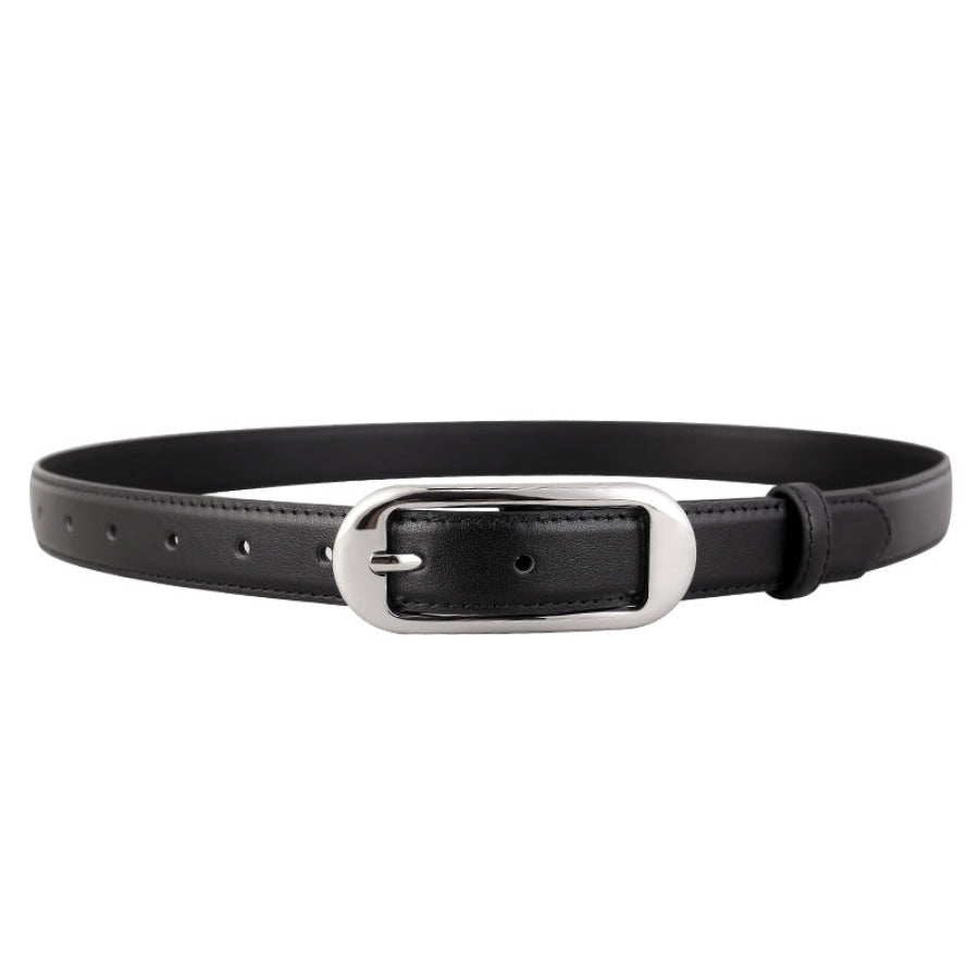 Leather Skinny Belt with Buckle Apparel and Accessories