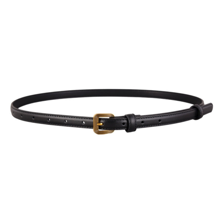 Leather Skinny Belt with Buckle Apparel and Accessories