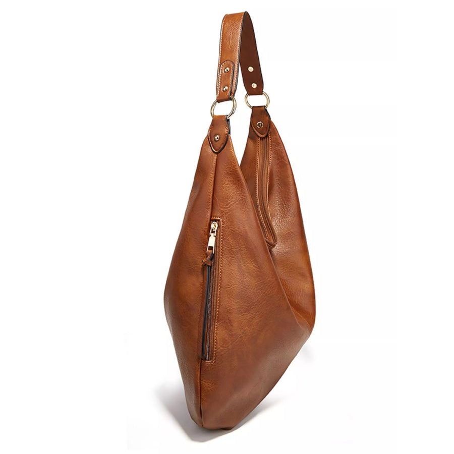 Leather Slouchy Shoulder Bag Apparel and Accessories