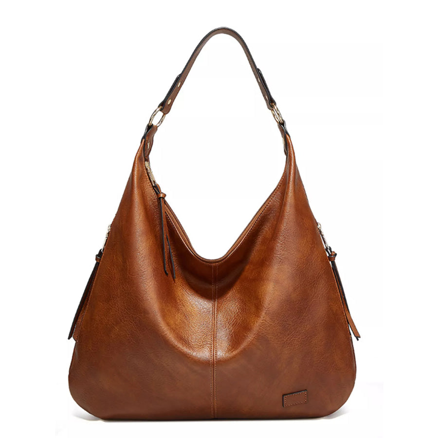 Leather Slouchy Shoulder Bag Brown / onesize Apparel and Accessories
