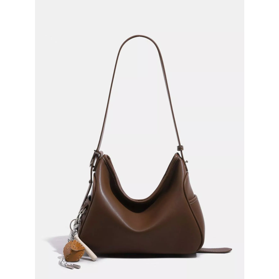 Leather Slouchy Shoulder Bag Brown / onesize Apparel and Accessories