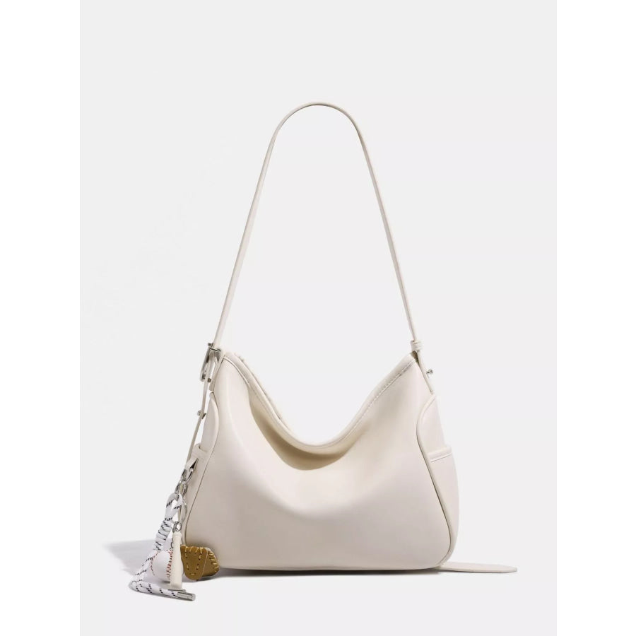 Leather Slouchy Shoulder Bag Off-white / onesize Apparel and Accessories
