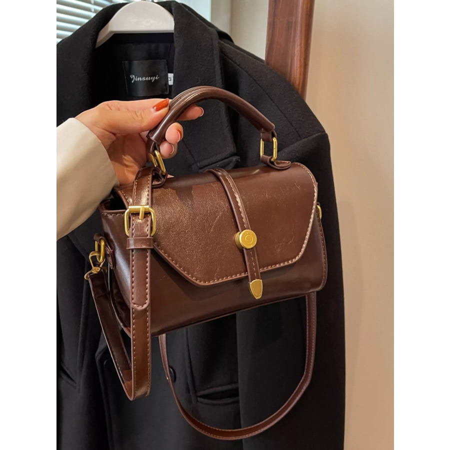 Leather Top Handle Crossbody Bag Apparel and Accessories