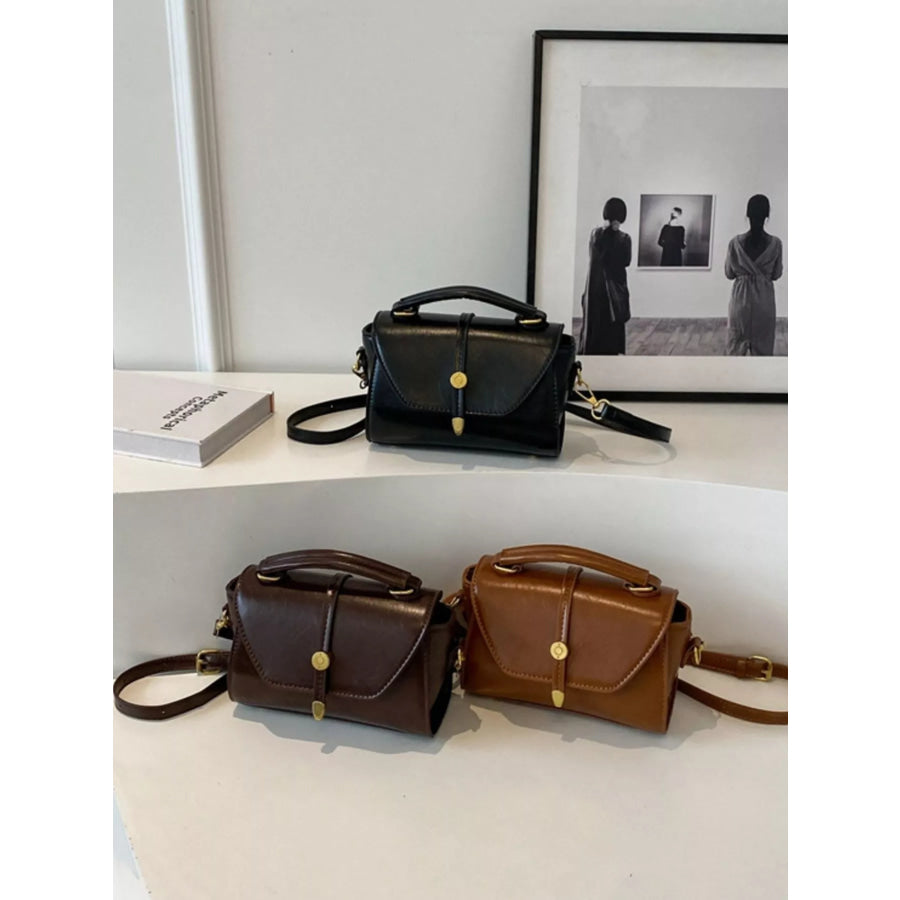 Leather Top Handle Crossbody Bag Apparel and Accessories