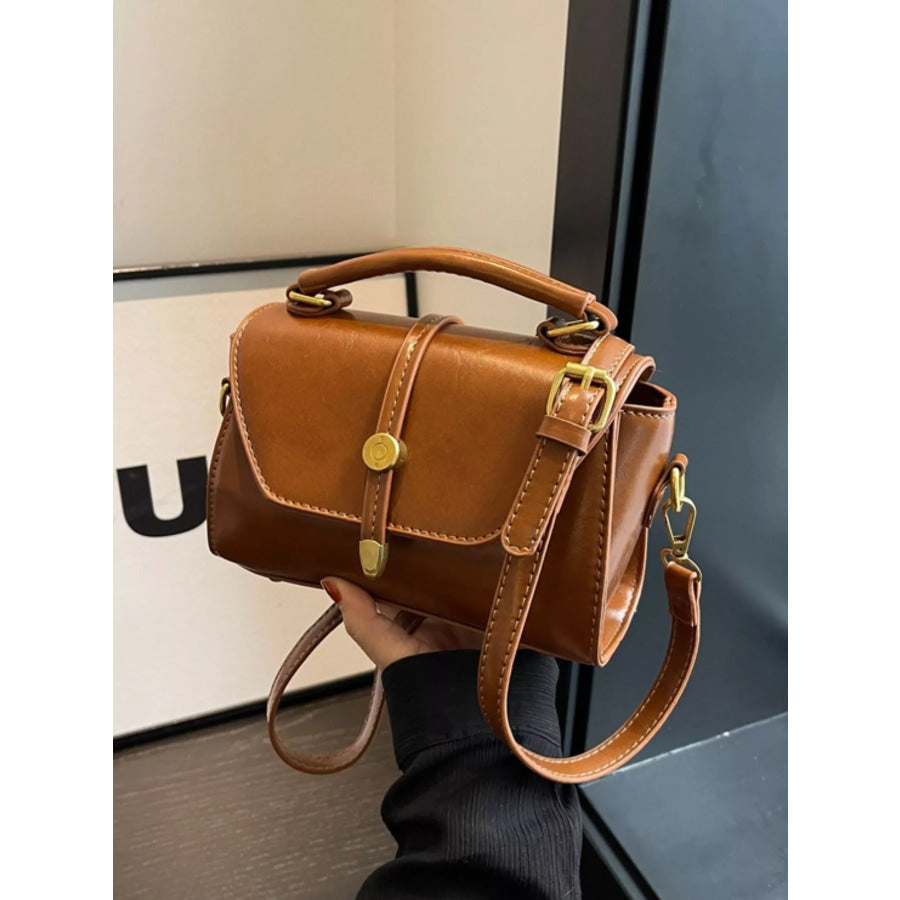 Leather Top Handle Crossbody Bag Apparel and Accessories