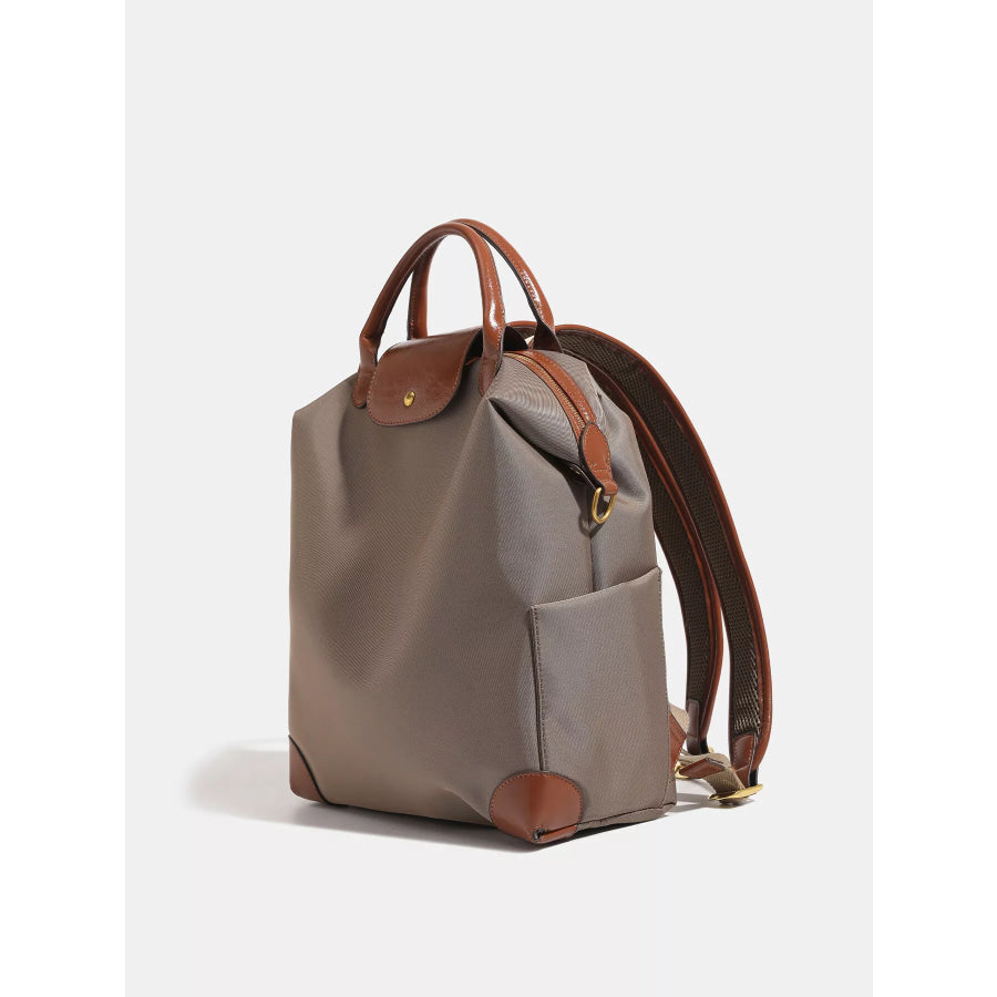 Leather Trim Backpack Bag Mocha / onesize Apparel and Accessories