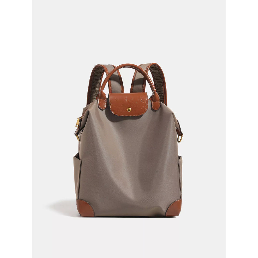 Leather Trim Backpack Bag Mocha / onesize Apparel and Accessories