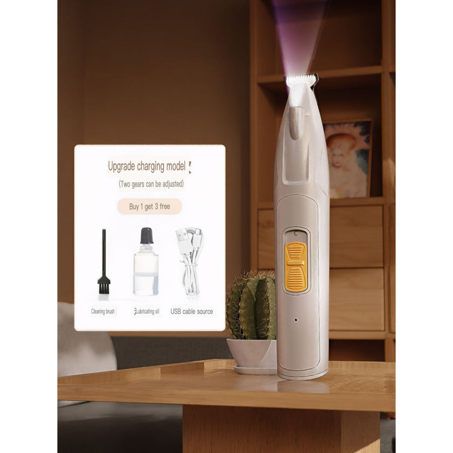 LED Pet Paw Trimmer Rechargeable Low Noise Gray (Upgraded Rechargeable with LED) / One Size Apparel and Accessories