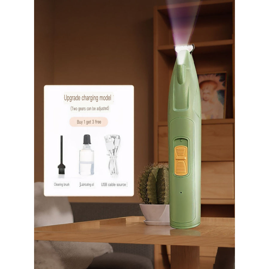 LED Pet Paw Trimmer Rechargeable Low Noise Green (Upgraded Rechargeable with LED) / One Size Apparel and Accessories