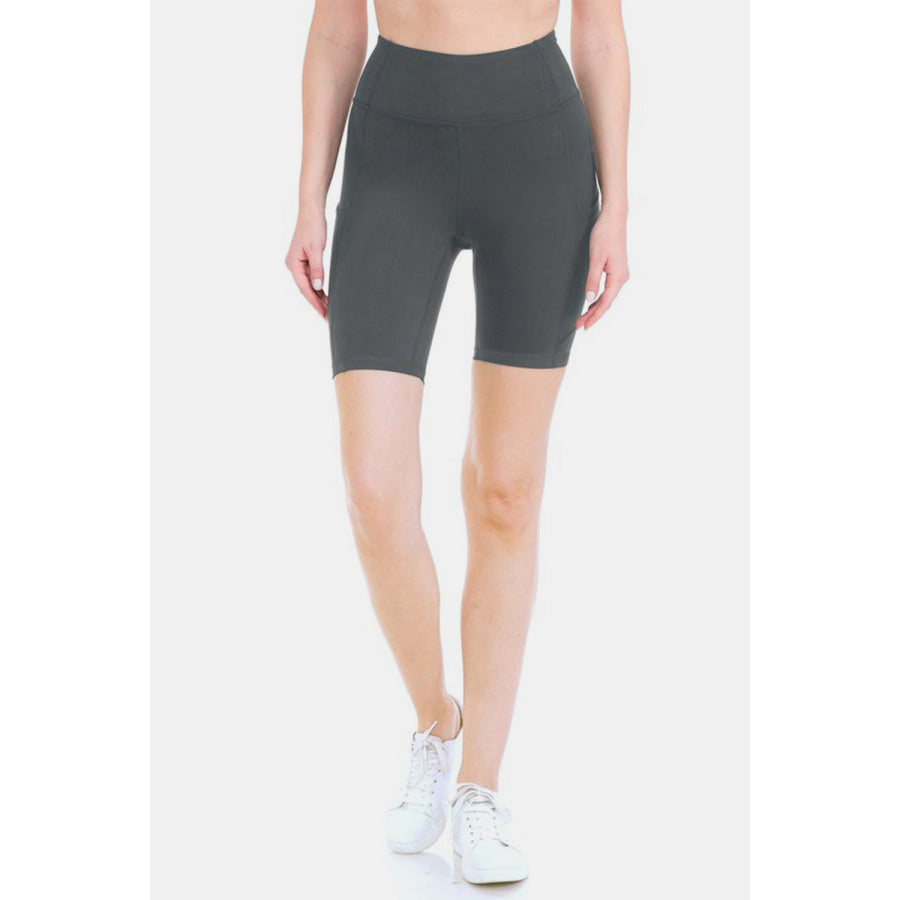 Leggings Depot Full Size High Waist Active Shorts charcoal / S Apparel and Accessories