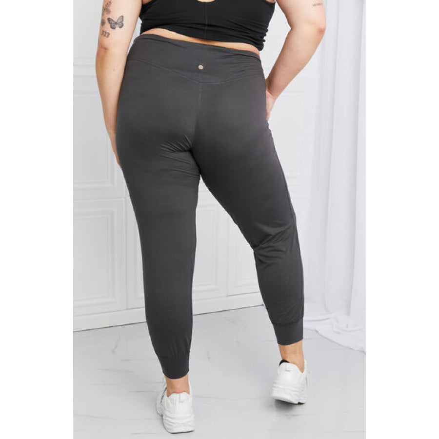 Leggings Depot Full Size Pocketed High Waist Pants CHARCOAL / S Apparel and Accessories