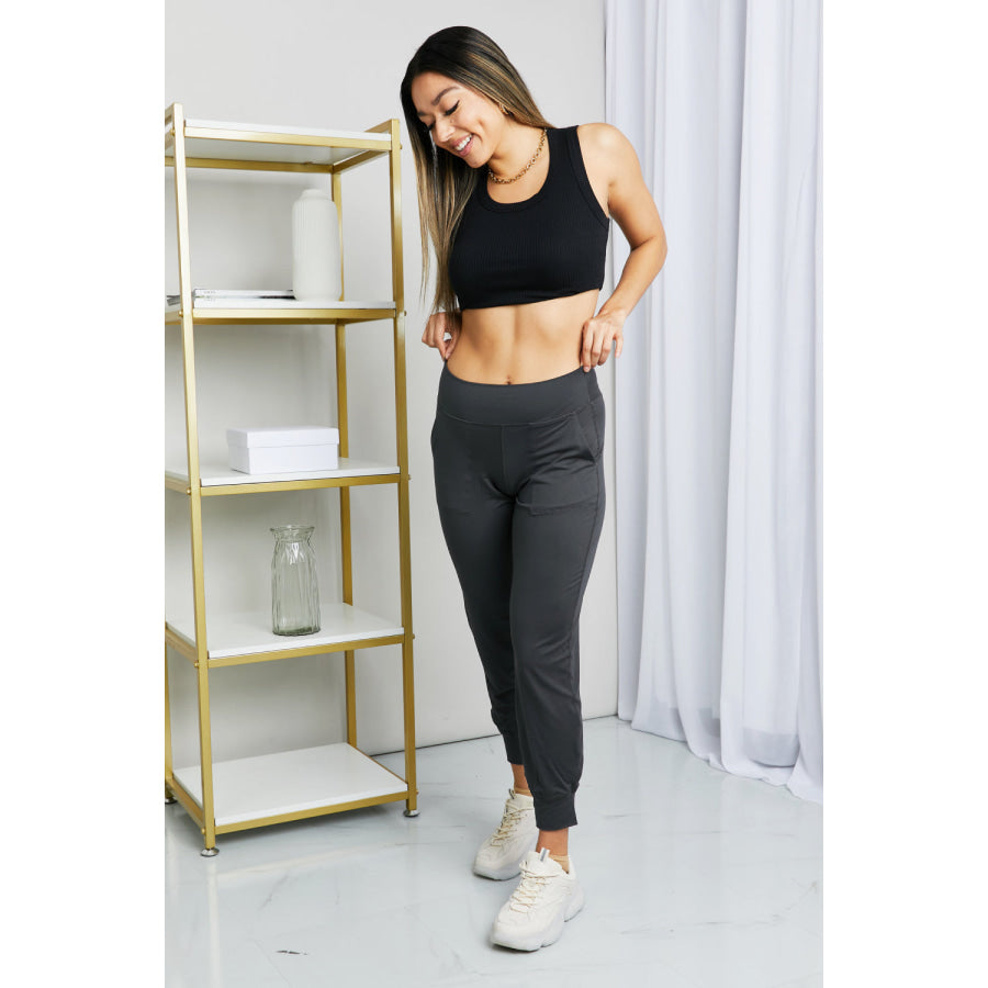 Leggings Depot Full Size Wide Waistband Cropped Joggers Apparel and Accessories