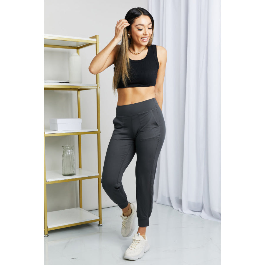 Leggings Depot Full Size Wide Waistband Cropped Joggers Apparel and Accessories