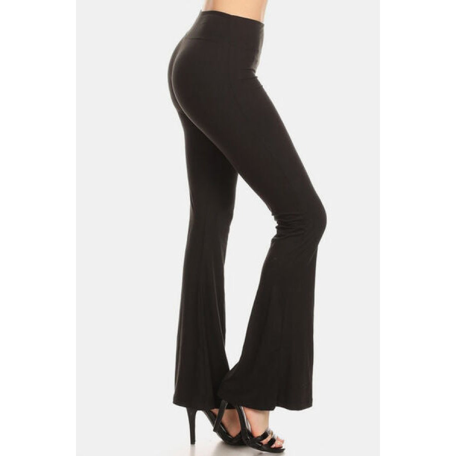 Leggings Depot High Waist Flare Black / S Apparel and Accessories