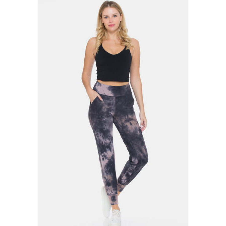 Leggings Depot Tie - Dye High Waist Cropped Apparel and Accessories