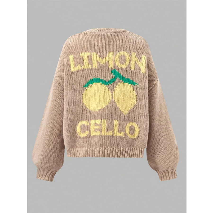 Lemon Button Up Cardigan Apparel and Accessories