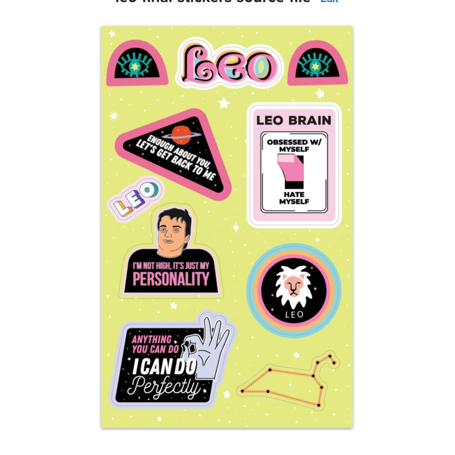 Leo Astrological Sticker Sheet sticker