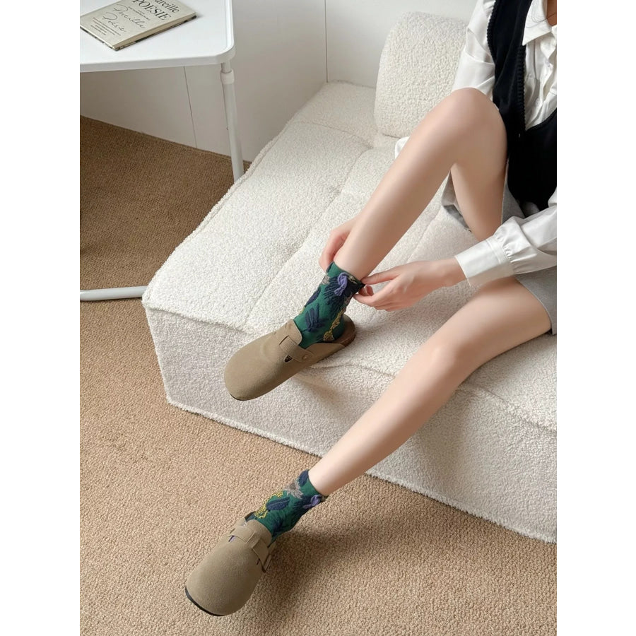 Leopard and Toucan Pattern Cotton Knit Socks Apparel and Accessories
