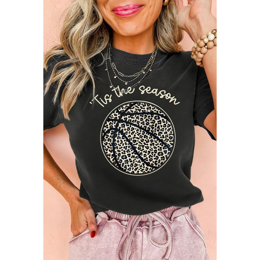 Leopard Basketball Graphic Crew Neck Tee Apparel and Accessories
