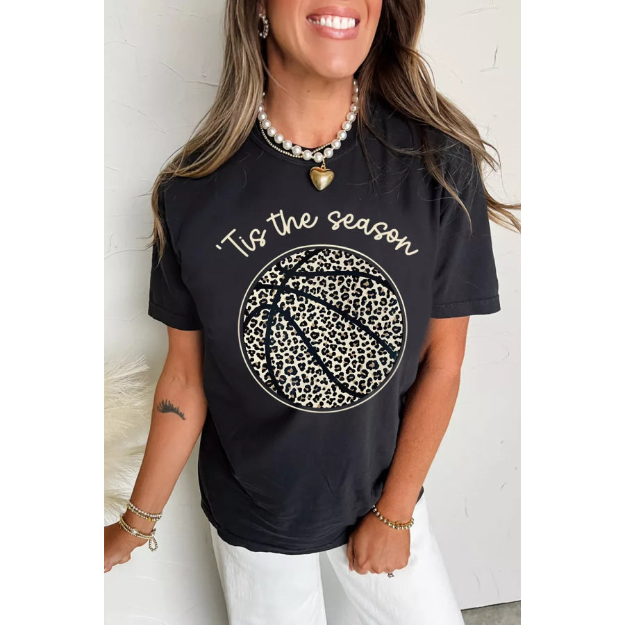 Leopard Basketball Graphic Crew Neck Tee Apparel and Accessories