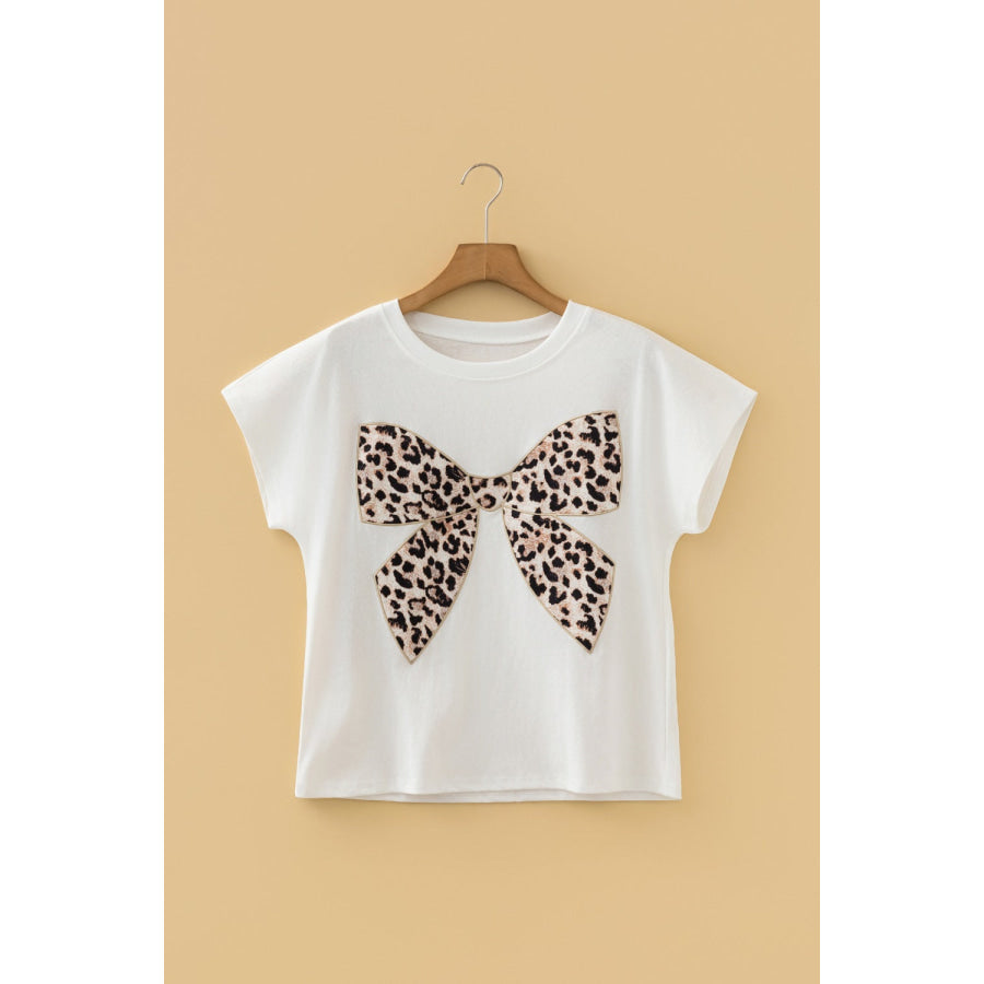 Leopard Bow Graphic Relaxed Fit T-Shirt Apparel and Accessories