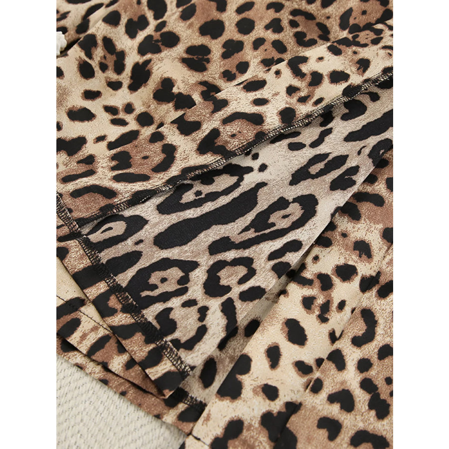 Leopard Bra & Cardigan and Shorts Set Apparel and Accessories