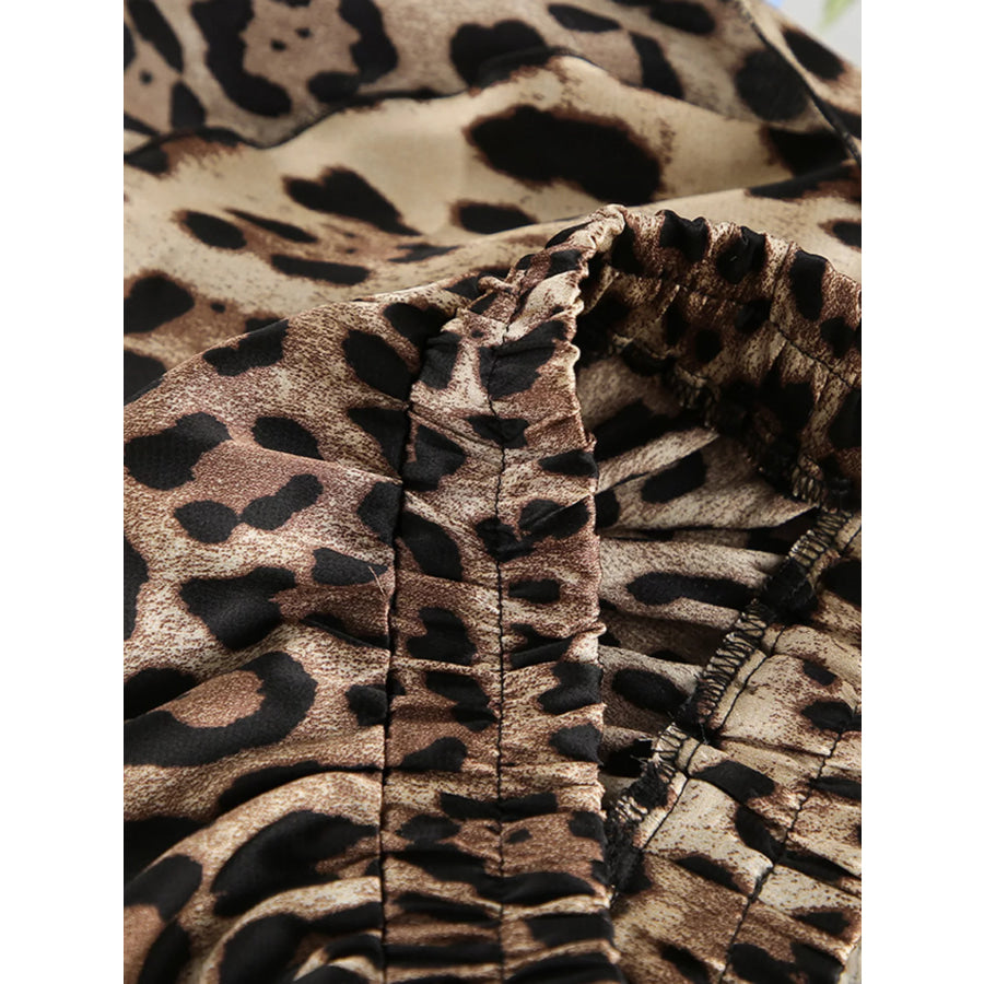 Leopard Bra & Cardigan and Shorts Set Apparel and Accessories
