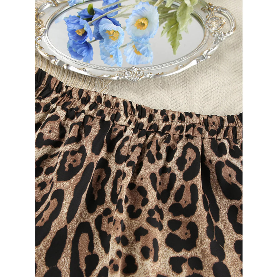 Leopard Bra & Cardigan and Shorts Set Apparel and Accessories