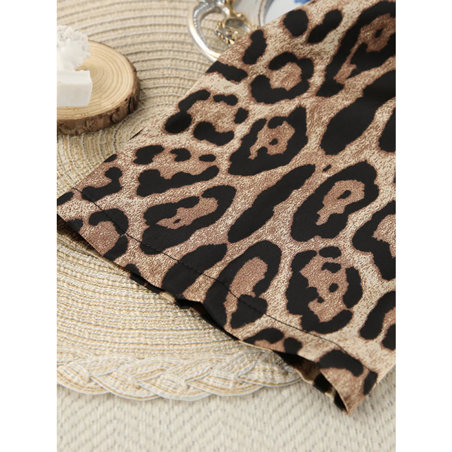 Leopard Bra & Cardigan and Shorts Set Apparel and Accessories