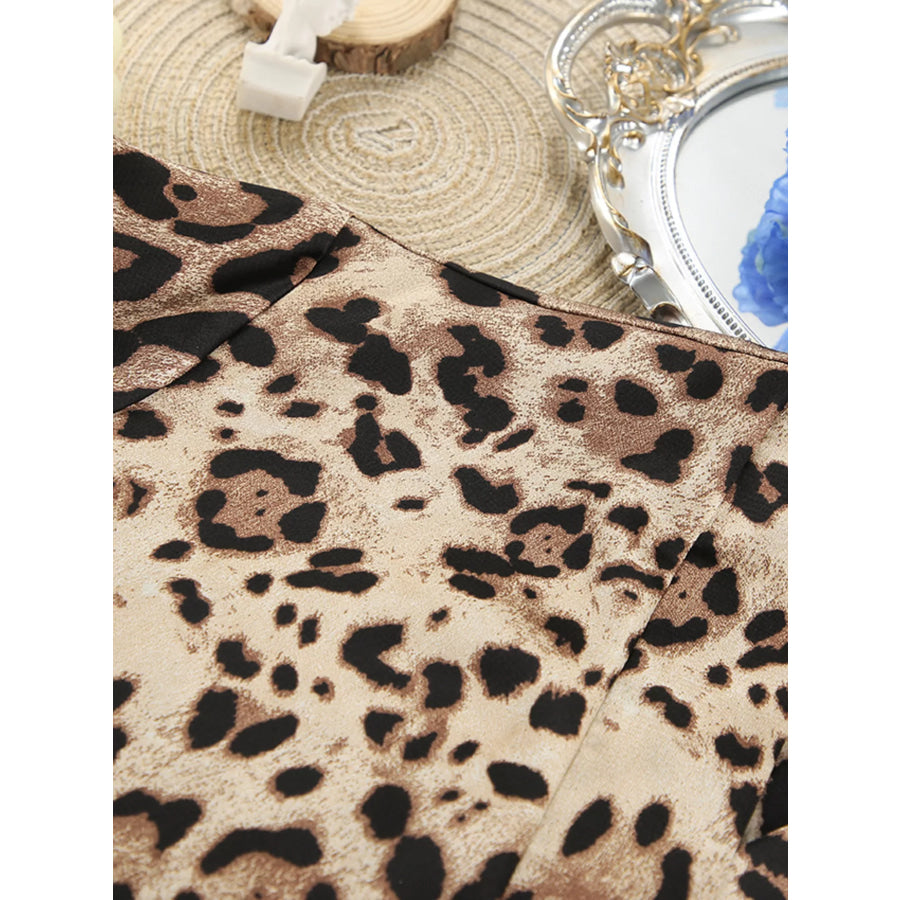 Leopard Bra & Cardigan and Shorts Set Apparel and Accessories