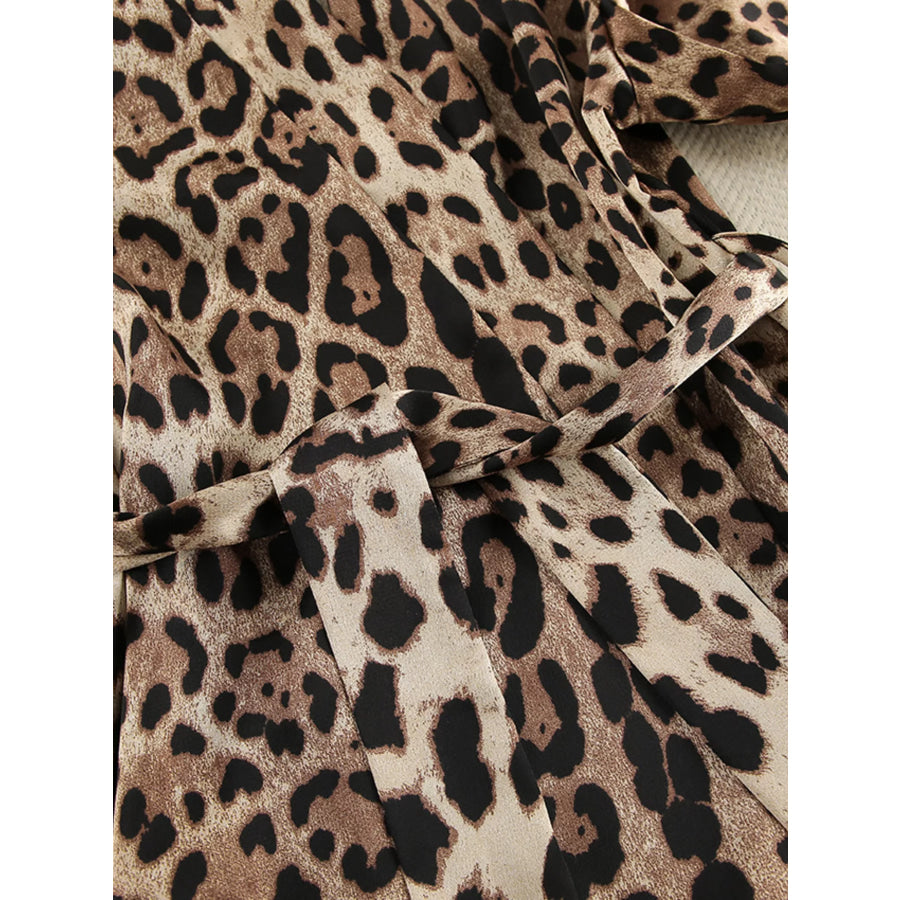 Leopard Bra & Cardigan and Shorts Set Apparel and Accessories