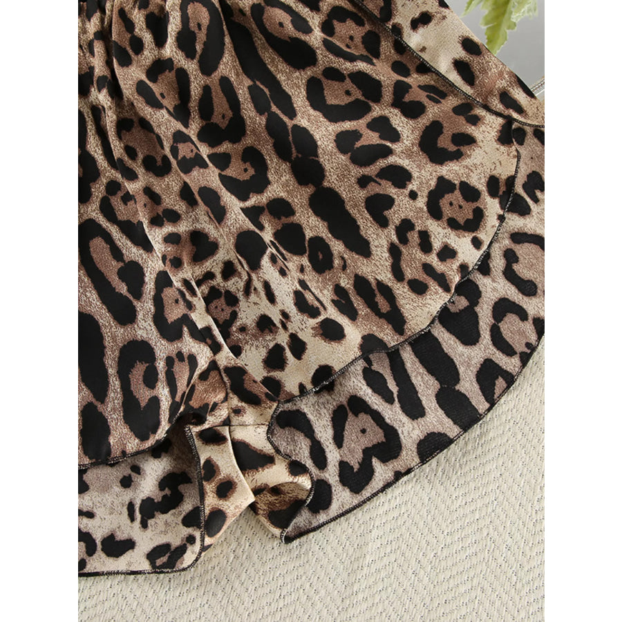 Leopard Bra & Cardigan and Shorts Set Apparel and Accessories