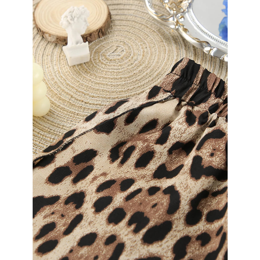 Leopard Bra & Cardigan and Shorts Set Apparel and Accessories
