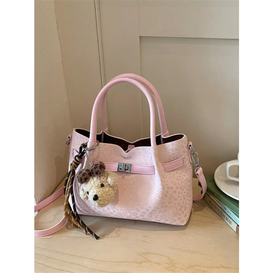 Leopard Buckle Detail Crossbody Bag Pink / One Size Apparel and Accessories