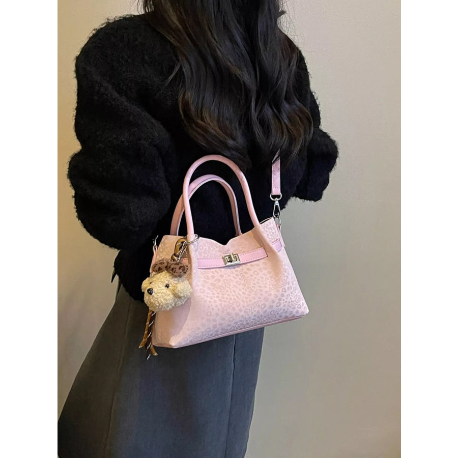 Leopard Buckle Detail Crossbody Bag Pink / One Size Apparel and Accessories