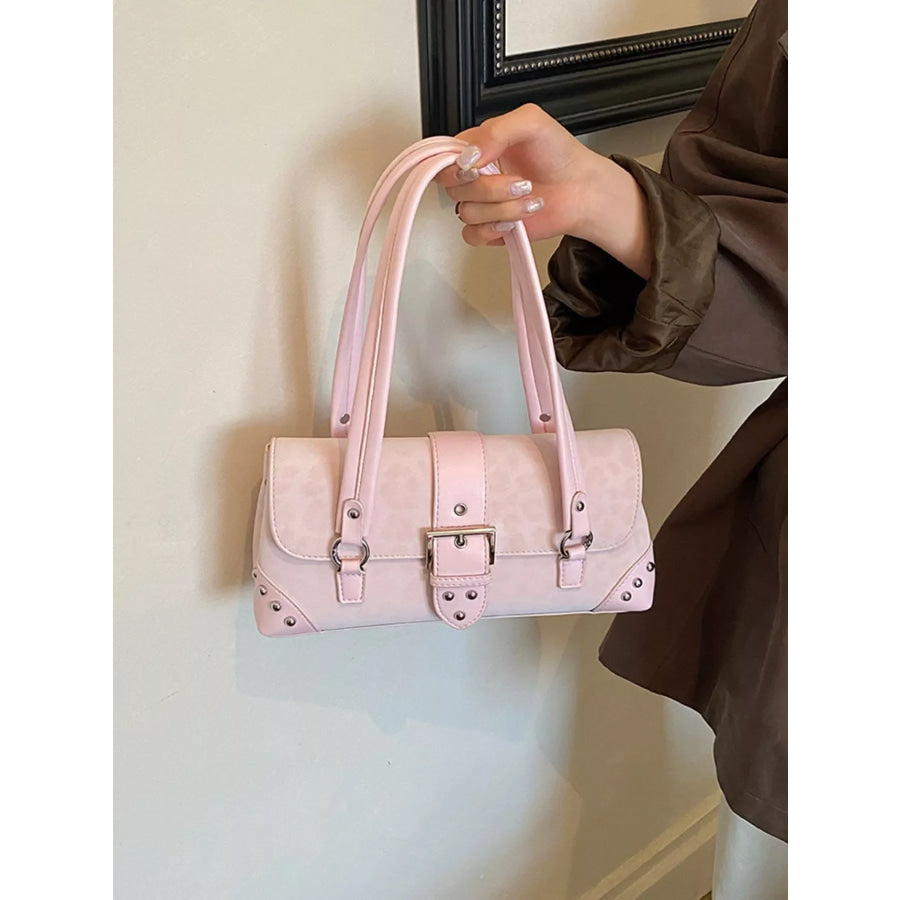Leopard Buckle Detail Shoulder Bag Apparel and Accessories