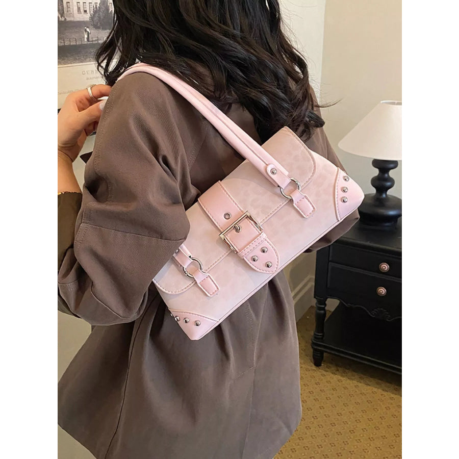 Leopard Buckle Detail Shoulder Bag Apparel and Accessories